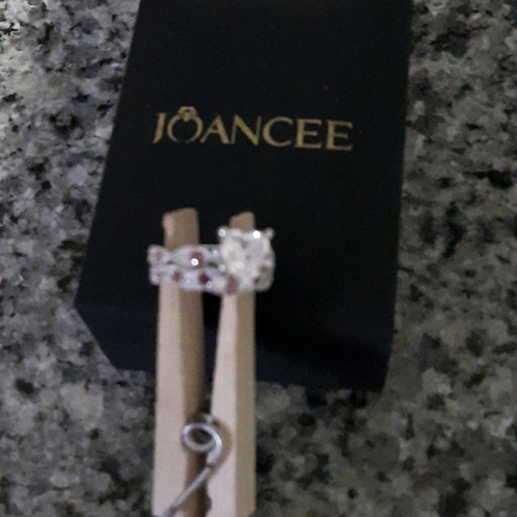 Jewelry - Diamonique ruby wedding ring sets